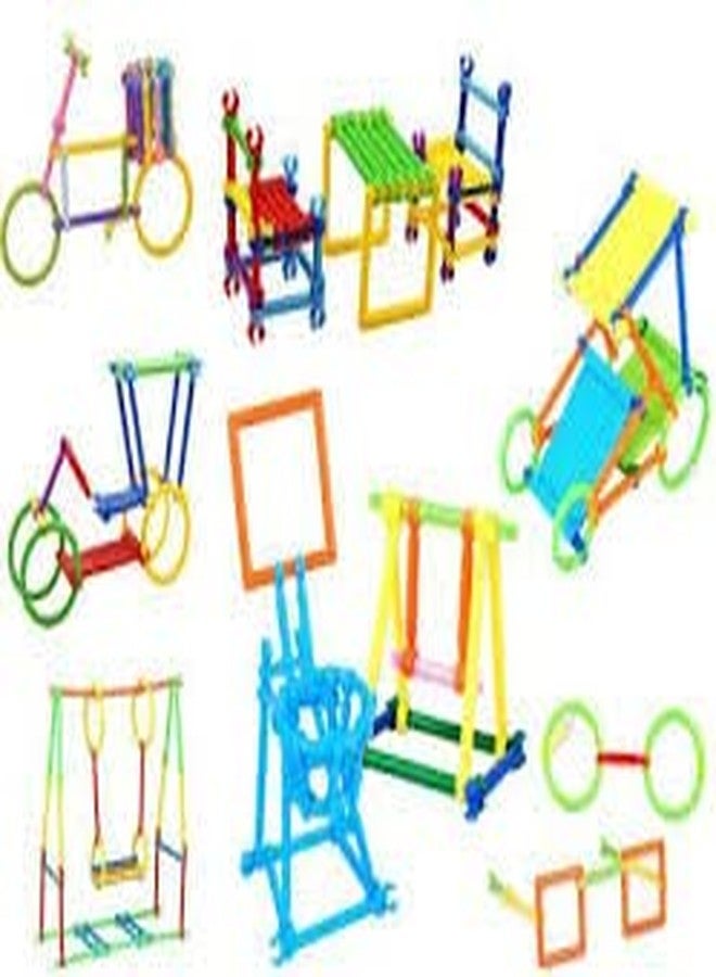 PULSBERY مكعبات بناء PULSBERY المصنوعة من القش - مكعبات بناء بلاستيكية تعليمية ملونة من القش للأطفال، لعبة مكعبات المدينة الذكية بأشكال مختلفة، ألعاب تعليمية للأطفال - متعددة (200 قطعة) - Image 5